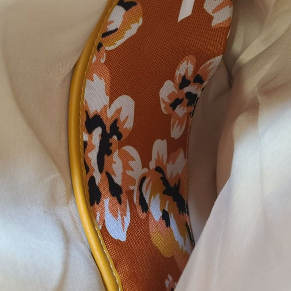 Rachel Pally Reversible Clutch Zahara Orange Floral Blossom Fold Over Bag Purse - Picture 8 of 8